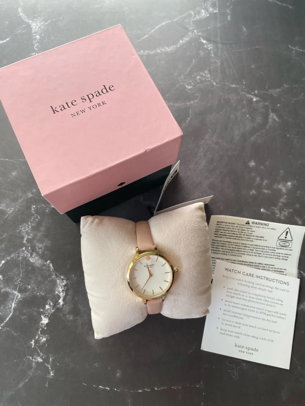 New Kate Spade New York Blush Pink Leather Watch